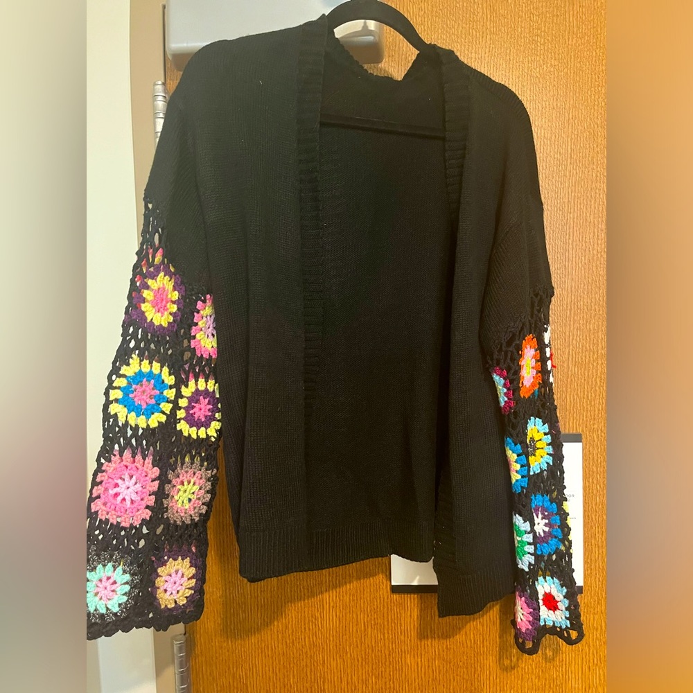 Colorful Crochet Cardigan Size L